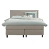 Boxspring Liv egaal - beige - 140x200 cm - ronde poot