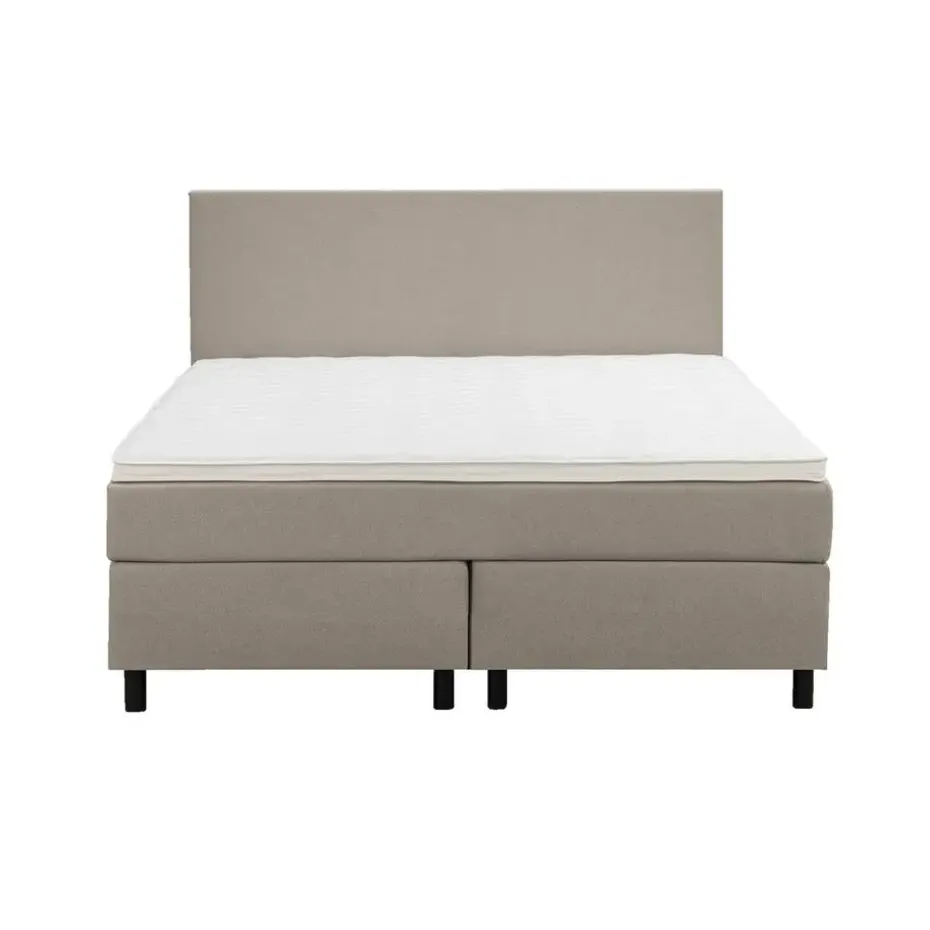 Boxspring Liv egaal - beige - 140x200 cm - ronde poot