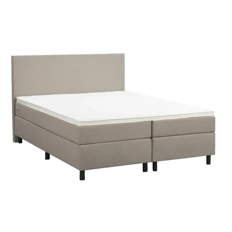 Boxspring Liv egaal - beige - 160x200 cm - ronde poot