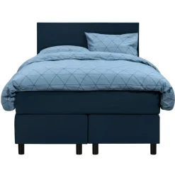 Boxspring Liv egaal - blauw - 120x200 cm - ronde poot