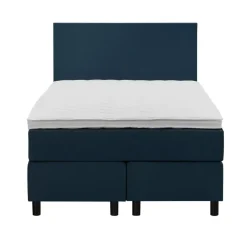 Boxspring Liv egaal - blauw - 120x200 cm - ronde poot