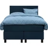 Boxspring Liv egaal - blauw - 120x200 cm - vierkante poot