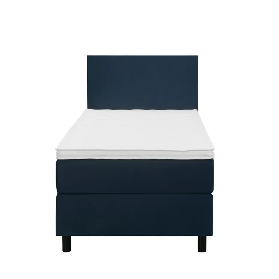 Boxspring Liv egaal - blauw - 90x200 cm - ronde poot