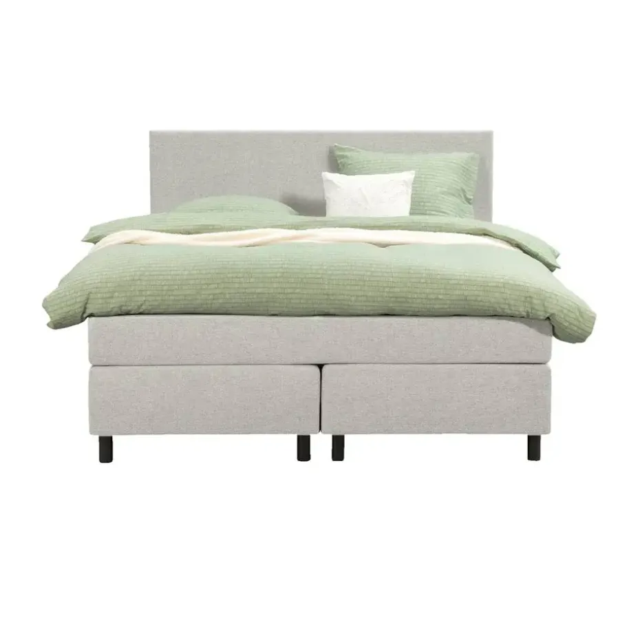 Boxspring Liv egaal - ecru - 140x200 cm - ronde poot