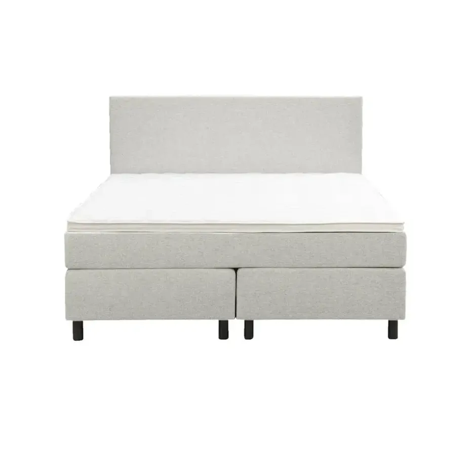 Boxspring Liv egaal - ecru - 140x200 cm - ronde poot