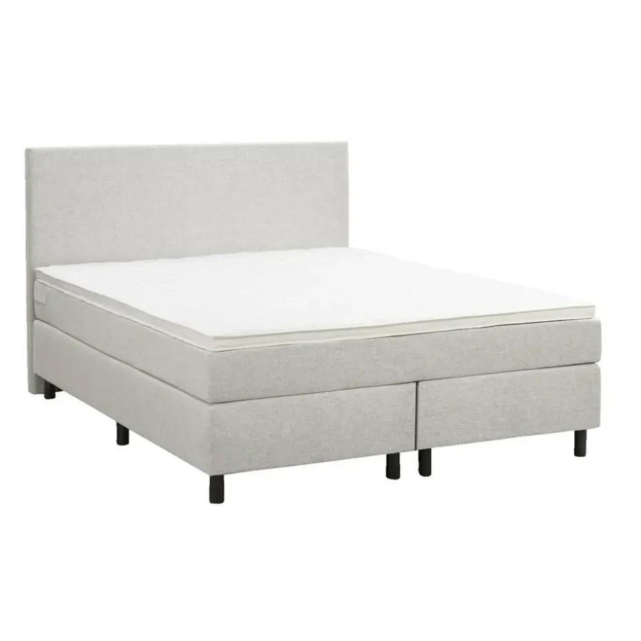 Boxspring Liv egaal - ecru - 140x200 cm - ronde poot