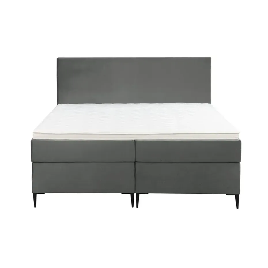 Boxspring Liv egaal - grijs - 180x200 cm - slanke poot