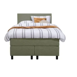 Boxspring Liv egaal - groen - 120x200 cm - ronde poot