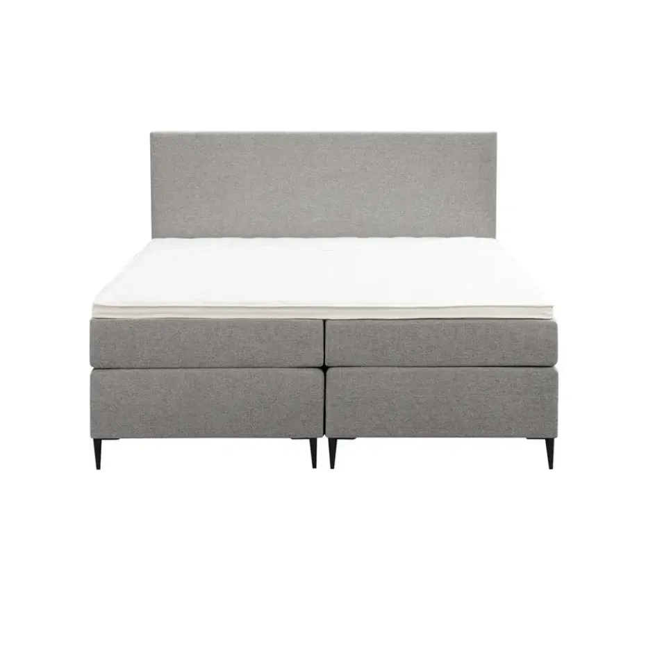 Boxspring Liv egaal - lichtgrijs - 180x200 cm - slanke poot