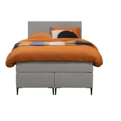 Boxspring Liv egaal - lichtgrijs - 120x200 cm - slanke poot