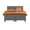 Boxspring Liv egaal - lichtgrijs - 140x200 cm - vierkante poot