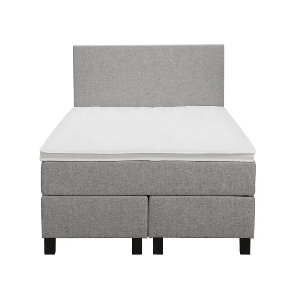 Boxspring Liv egaal - lichtgrijs - 120x200 cm - vierkante poot
