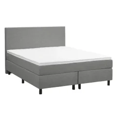 Boxspring Liv egaal - lichtgrijs - 140x200 cm - ronde poot