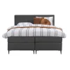 Boxspring Liv geblokt - antraciet - 160x200 cm - slanke poot