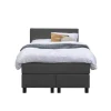 Boxspring Liv geblokt - antraciet - 120x200 cm - vierkante poot