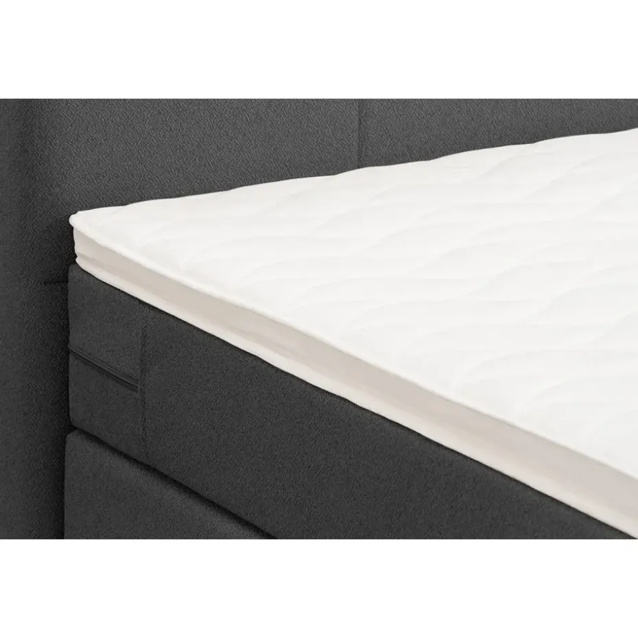 Boxspring Liv geblokt - antraciet - 120x200 cm - vierkante poot