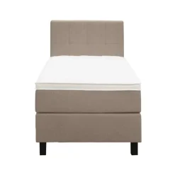 Boxspring Liv geblokt - beige - 90x200 cm - vierkante poot