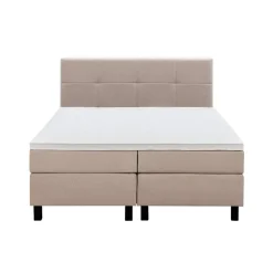 Boxspring Liv geblokt - beige - 180x200 cm - vierkante poot