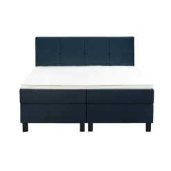Boxspring Liv geblokt - blauw - 160x200 cm - vierkante poot
