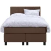 Boxspring Liv geblokt - bruin - 120x200 cm - vierkante poot