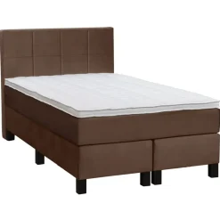 Boxspring Liv geblokt - bruin - 120x200 cm - vierkante poot