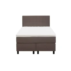 Boxspring Liv geblokt - donkerbruin - 120x200 cm - ronde poot