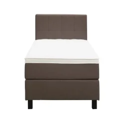 Boxspring Liv geblokt - donkerbruin - 90x200 cm - vierkante poot