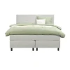 Boxspring Liv geblokt - ecru - 140x200 cm - ronde poot