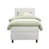 Boxspring Liv geblokt - ecru - 90x200 cm - ronde poot