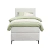 Boxspring Liv geblokt - ecru - 90x200 cm - slanke poot