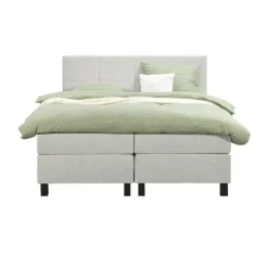Boxspring Liv geblokt - ecru - 180x200 cm - vierkante poot