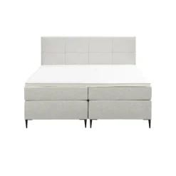 Boxspring Liv geblokt - ecru - 160x200 cm - slanke poot