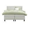 Boxspring Liv geblokt - ecru - 160x200 cm - vierkante poot
