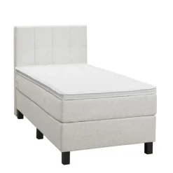 Boxspring Liv geblokt - ecru - 90x200 cm - vierkante poot
