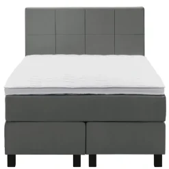 Boxspring Liv geblokt - grijs - 120x200 cm - vierkante poot