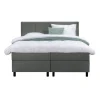 Boxspring Liv geblokt - grijs - 160x200 cm - ronde poot