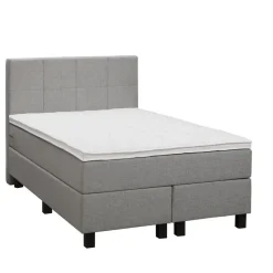 Boxspring Liv geblokt - lichtgrijs - 120x200 cm - vierkante poot