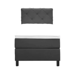 Boxspring Liv geruit - antraciet - 90x200 cm - ronde poot