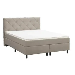 Boxspring Liv geruit - beige - 140x200 cm - ronde poot