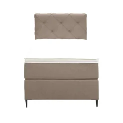 Boxspring Liv geruit - beige - 90x200 cm - slanke poot