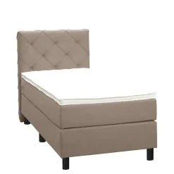 Boxspring Liv geruit - beige - 90x200 cm - ronde poot