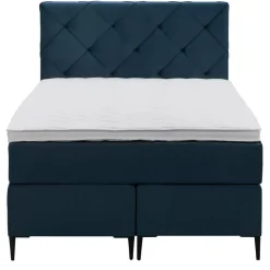 Boxspring Liv geruit - blauw - 120x200 cm - slanke poot