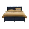 Boxspring Liv geruit - blauw - 140x200 cm - slanke poot