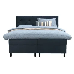 Boxspring Liv geruit - blauw - 180x200 cm - ronde poot