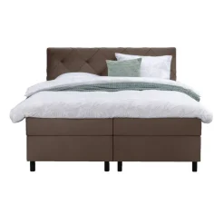 Boxspring Liv geruit - bruin - 160x200 cm - ronde poot