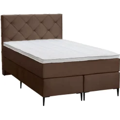 Boxspring Liv geruit - bruin - 120x200 cm - slanke poot