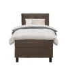 Boxspring Liv geruit - bruin - 90x200 cm - vierkante poot