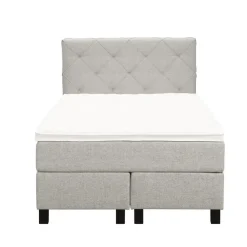 Boxspring Liv geruit - ecru - 120x200 cm - vierkante poot