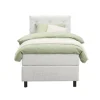 Boxspring Liv geruit - ecru - 90x200 cm - ronde poot