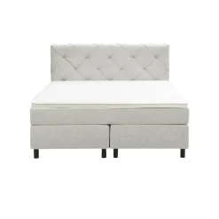 Boxspring Liv geruit - ecru - 140x200 cm - ronde poot